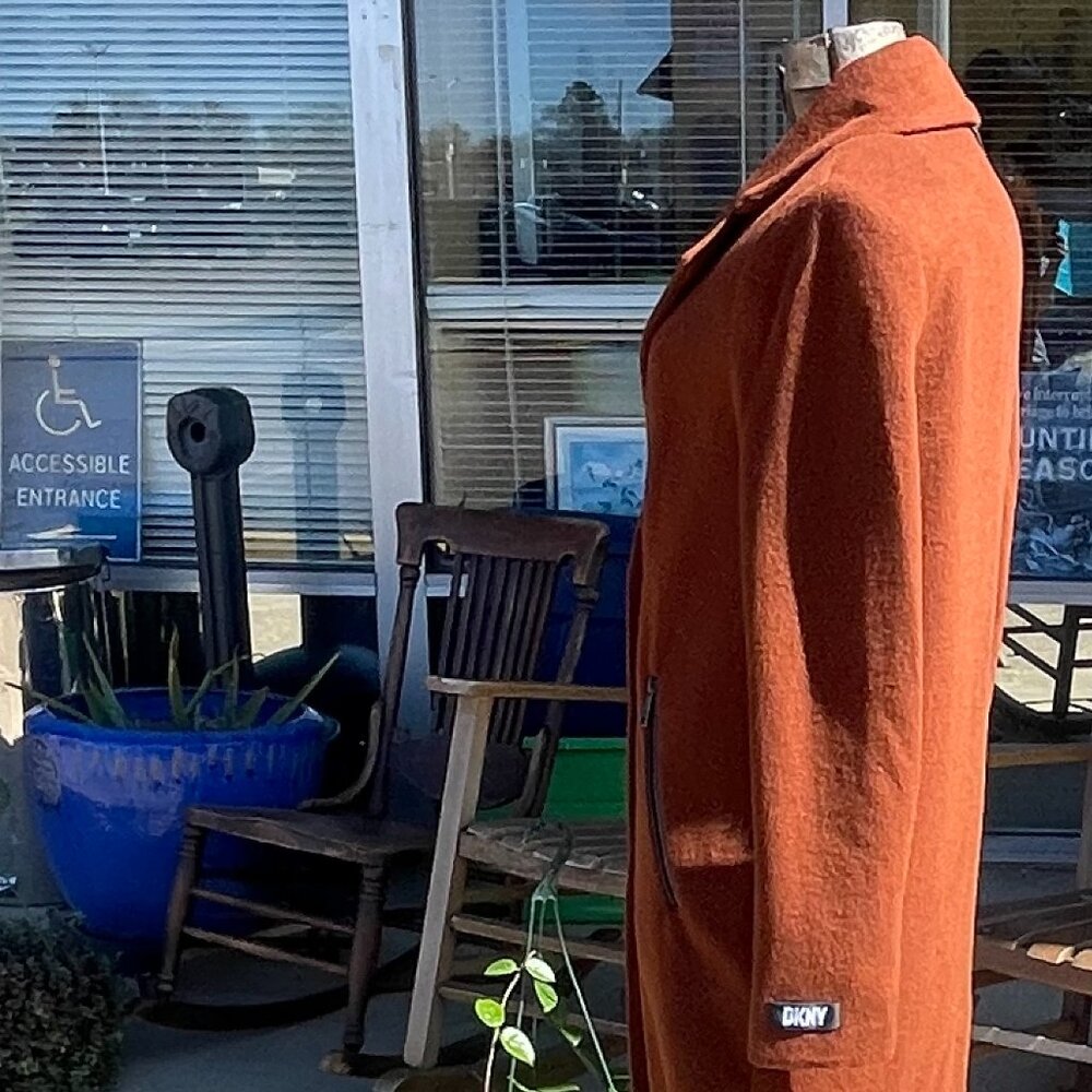 NWT XS Warm Brown DKNY Ladies Button-Up Outerwear/Coat with Zip Front Pockets - Picture 13 of 16